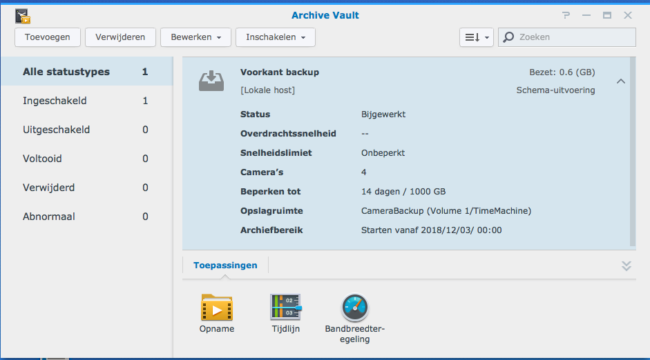 Opnames extern, binnen je LAN, backuppen