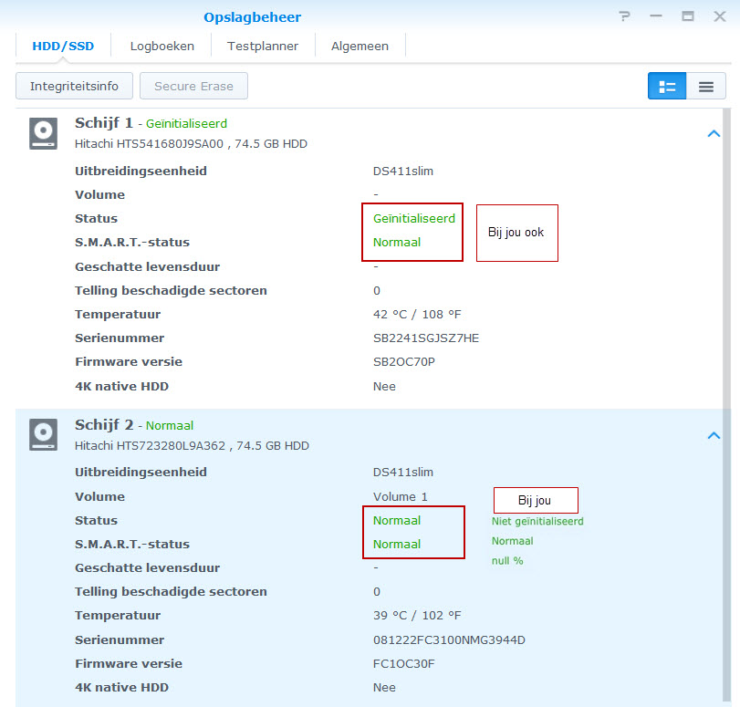 kapote schijf in DS 212j