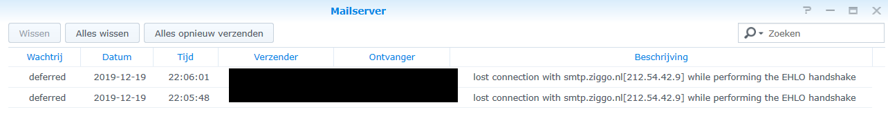 Email notificatie werkt niet meer. Maar de testmail komt wel aan. 47015-0