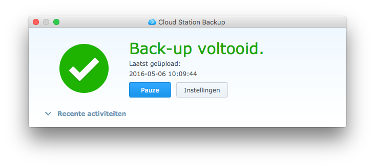 Beëindigen back-up