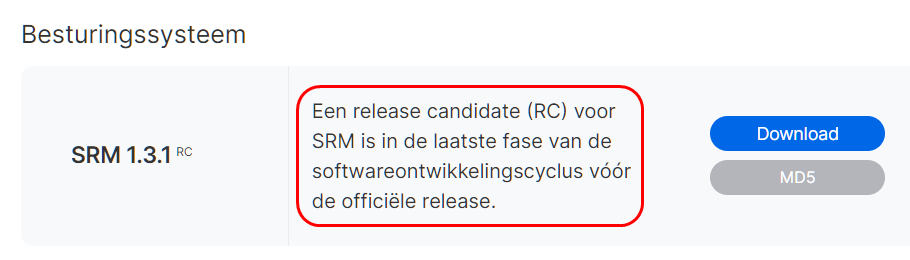 Nieuwe "Release Candidate" - SRM versie 1.3.1-9346