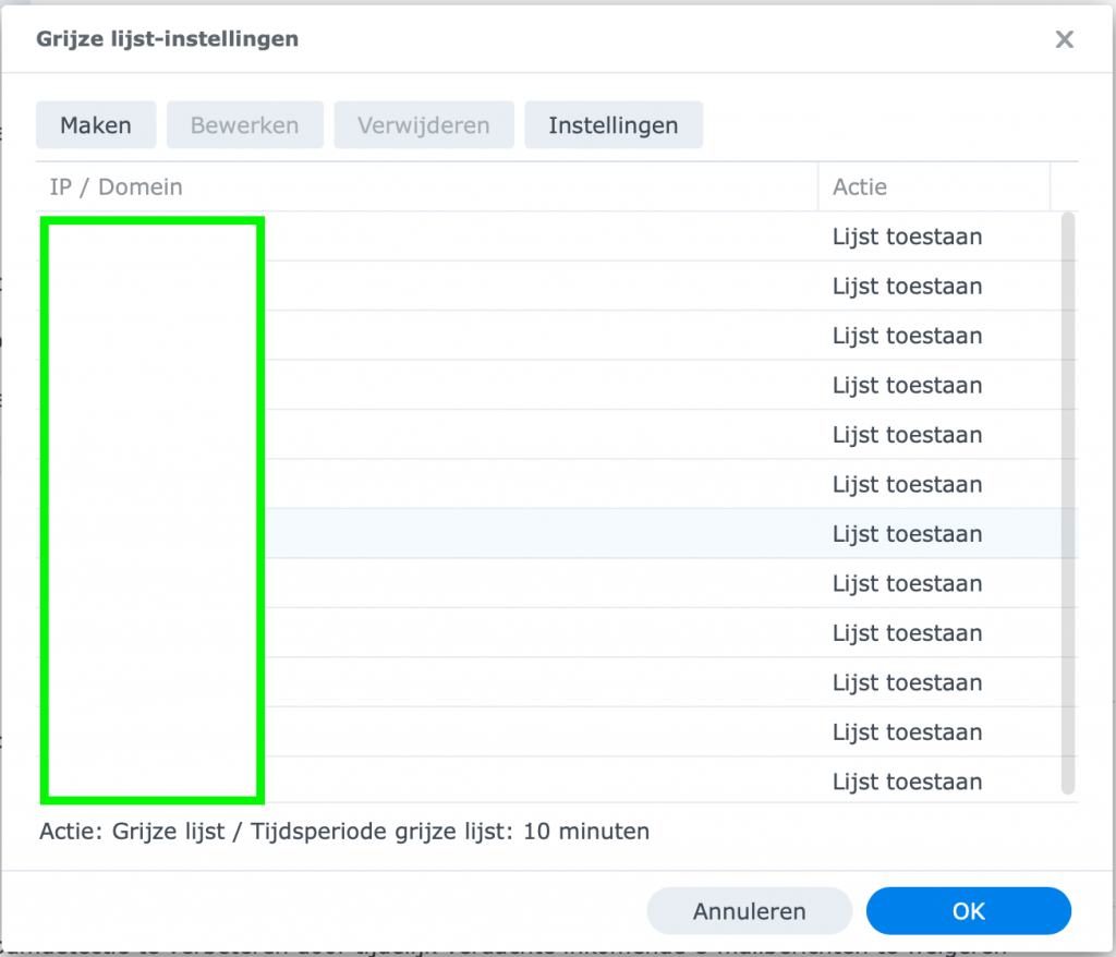 Grijze lijst instellingen wie heeft enig idee hoe dit werkt. 61038-2