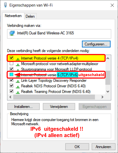 Gebruik van VPN-tunnel